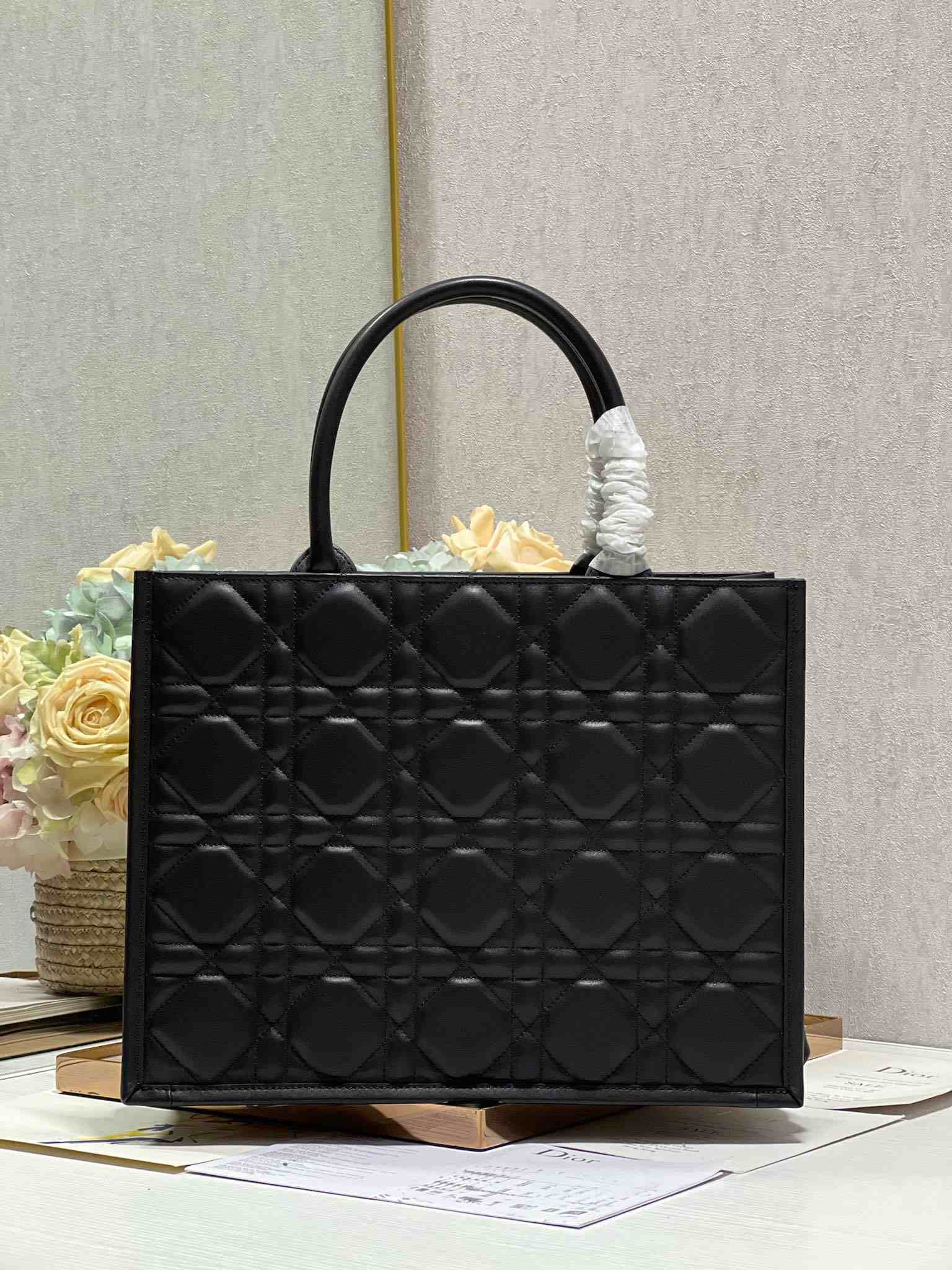 DIOR Medium Book Tote Black Leather