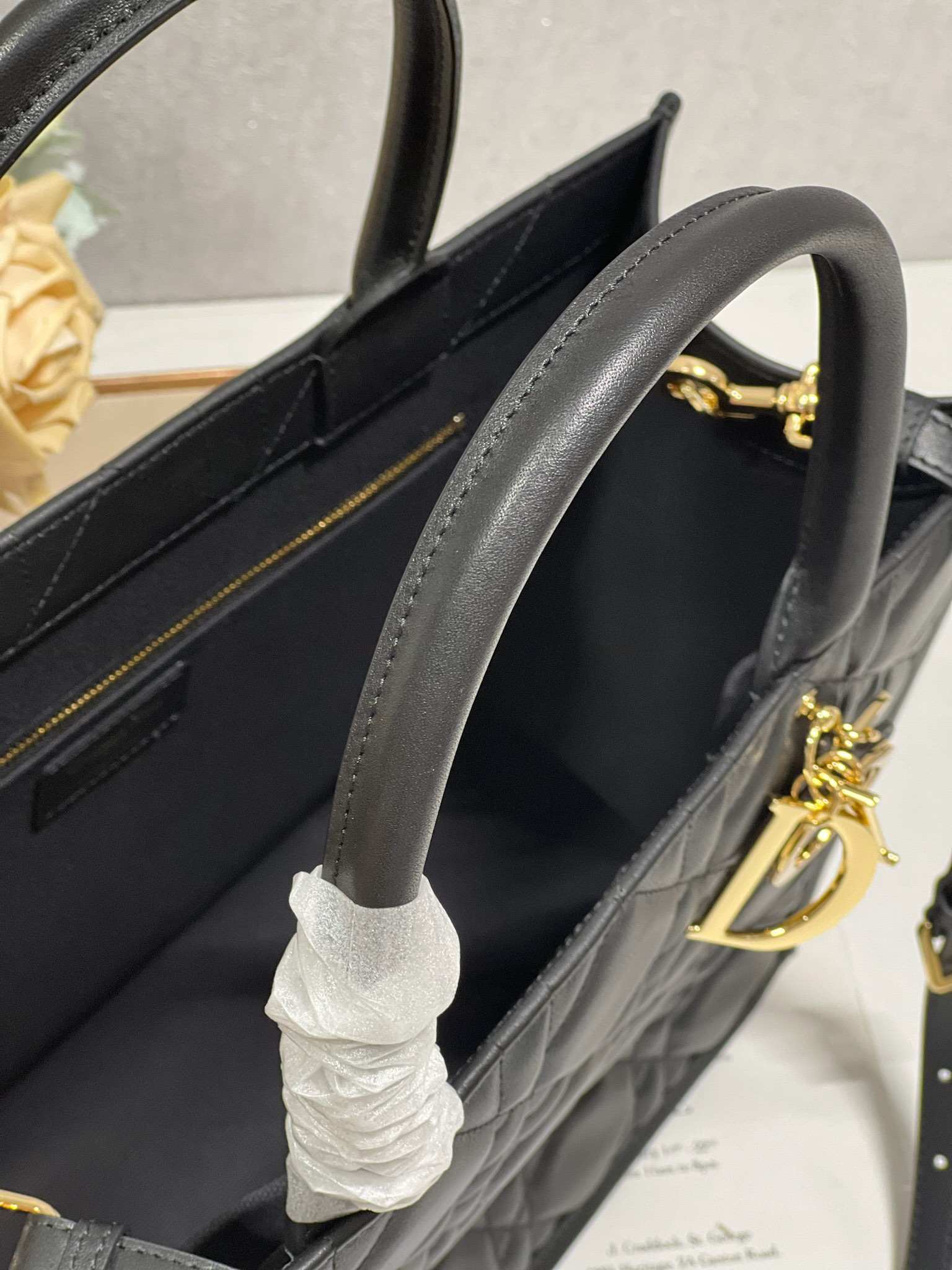 DIOR Medium Book Tote Black Leather