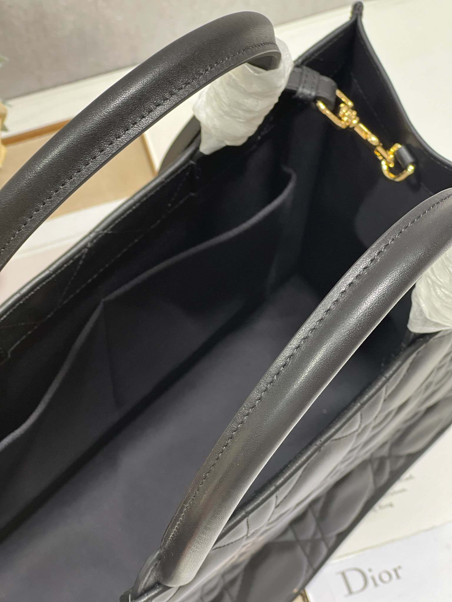 DIOR Medium Book Tote Black Leather