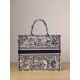 DIOR Large Book Tote Ecru and Blue Toile de Jouy Embroidery