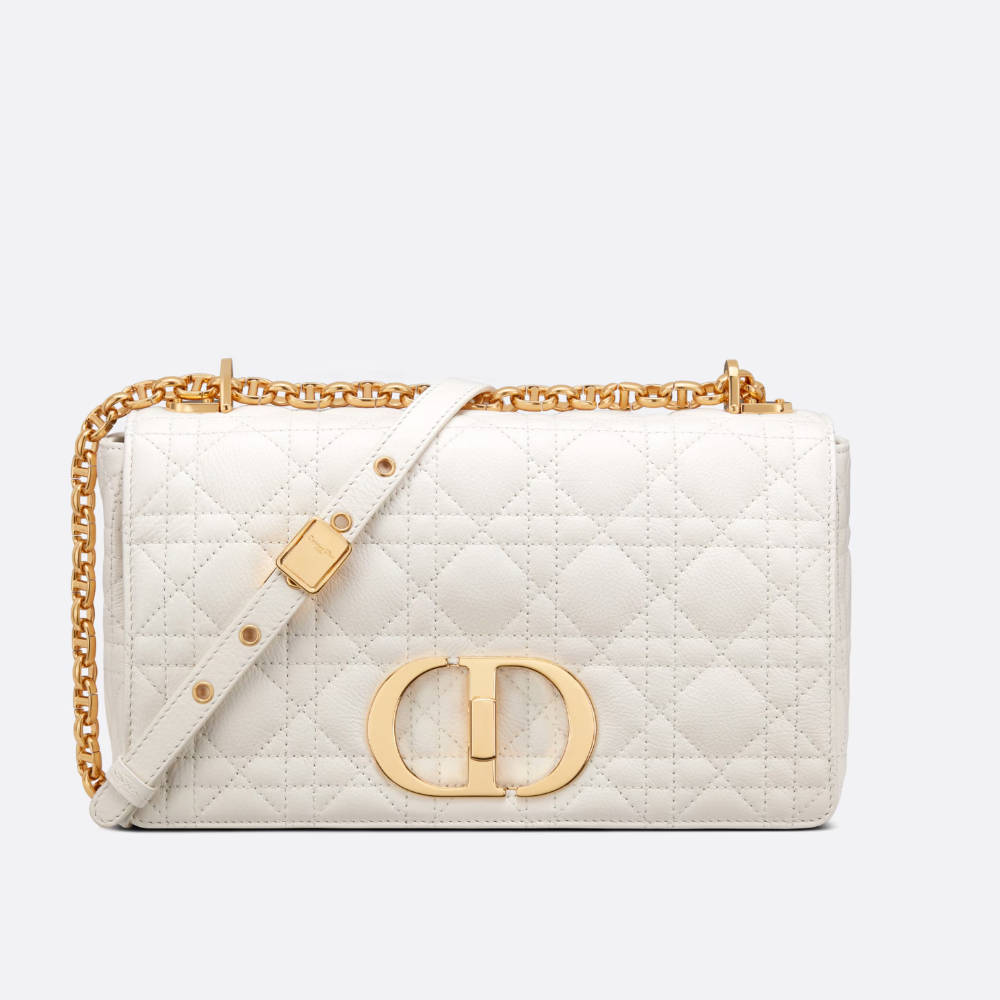 DIOR Medium Dior Caro Bag White