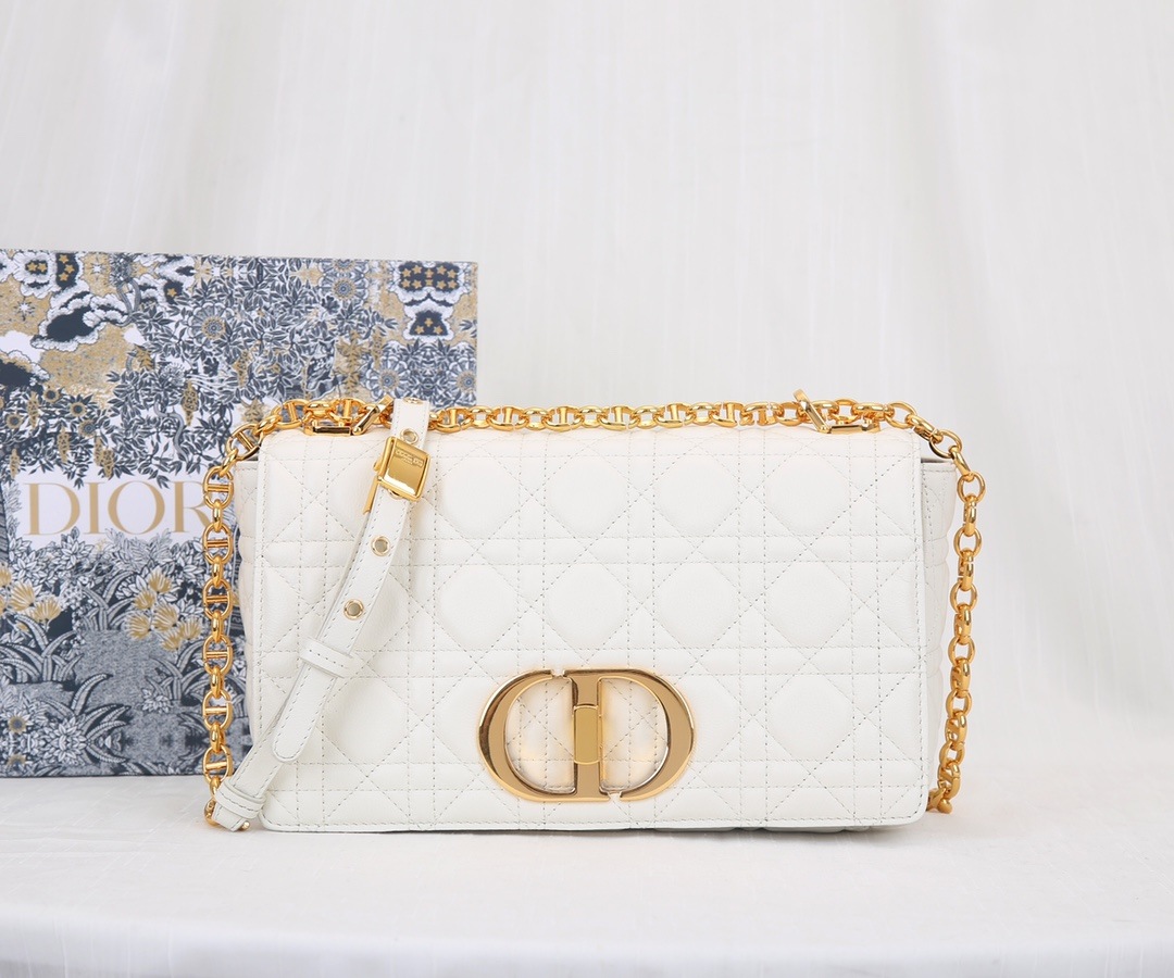 DIOR Medium Dior Caro Bag White