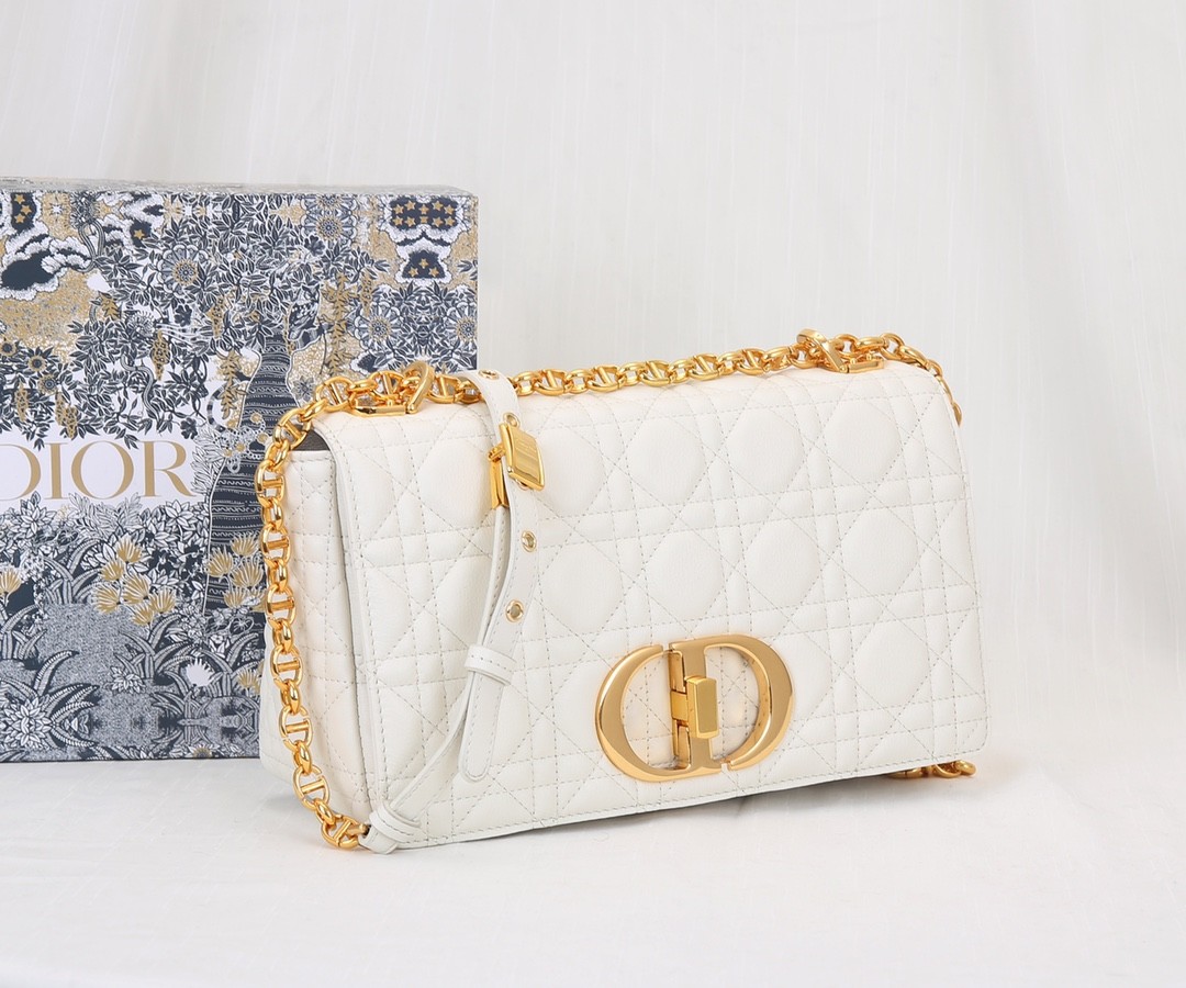 DIOR Medium Dior Caro Bag White