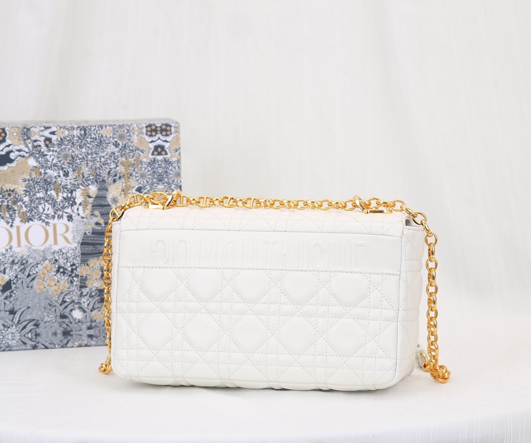 DIOR Medium Dior Caro Bag White