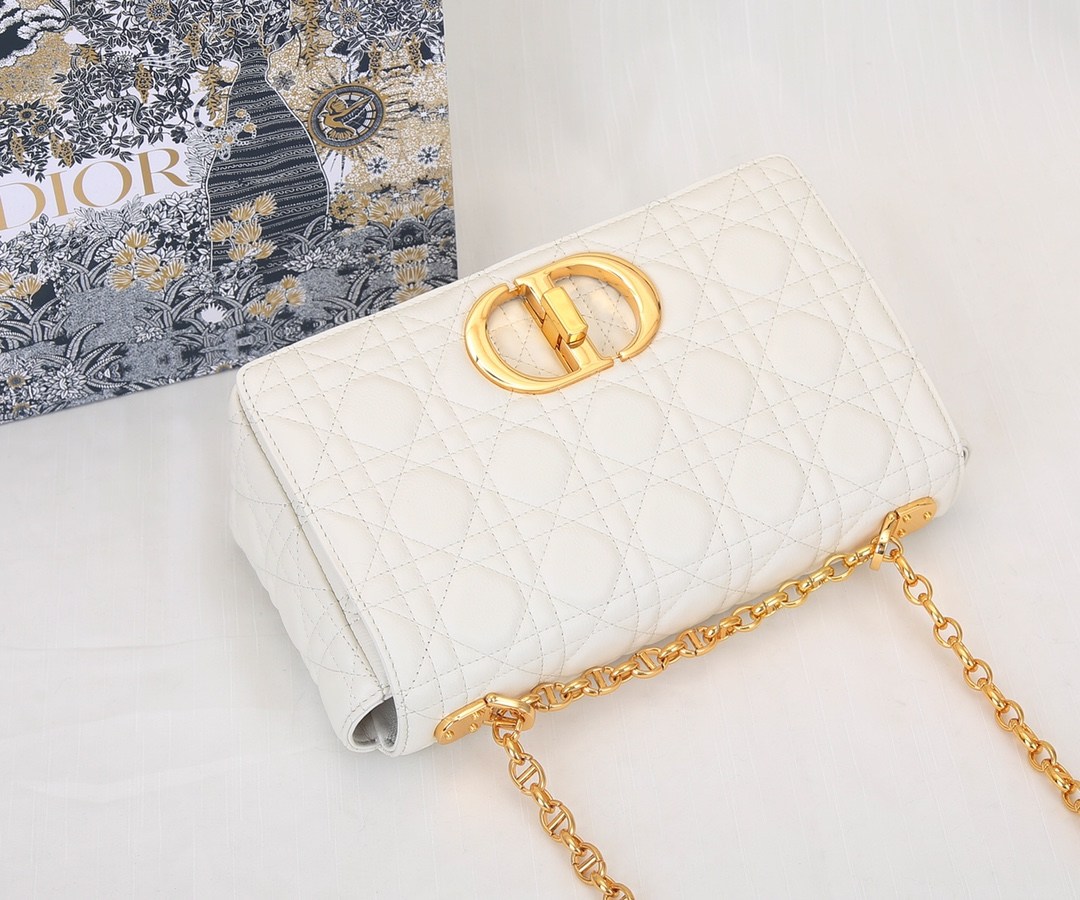 DIOR Medium Dior Caro Bag White