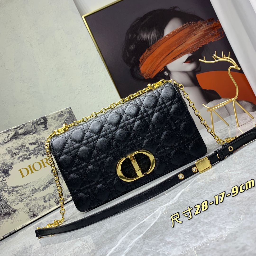 DIOR Large Dior Caro Bag Black 