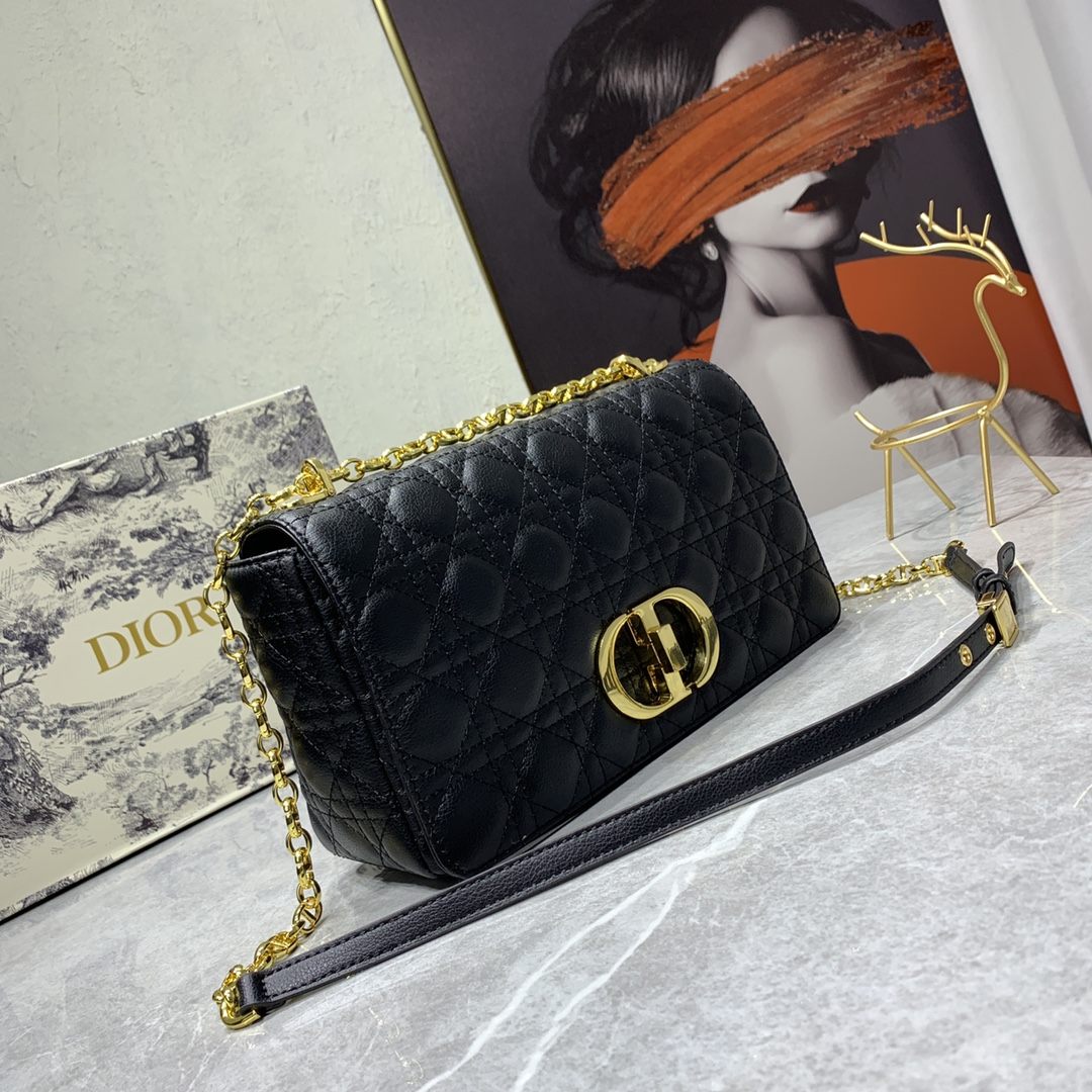 DIOR Large Dior Caro Bag Black 