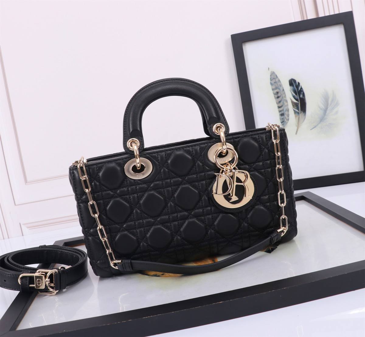 DIOR Medium Lady D-Joy Bag Black