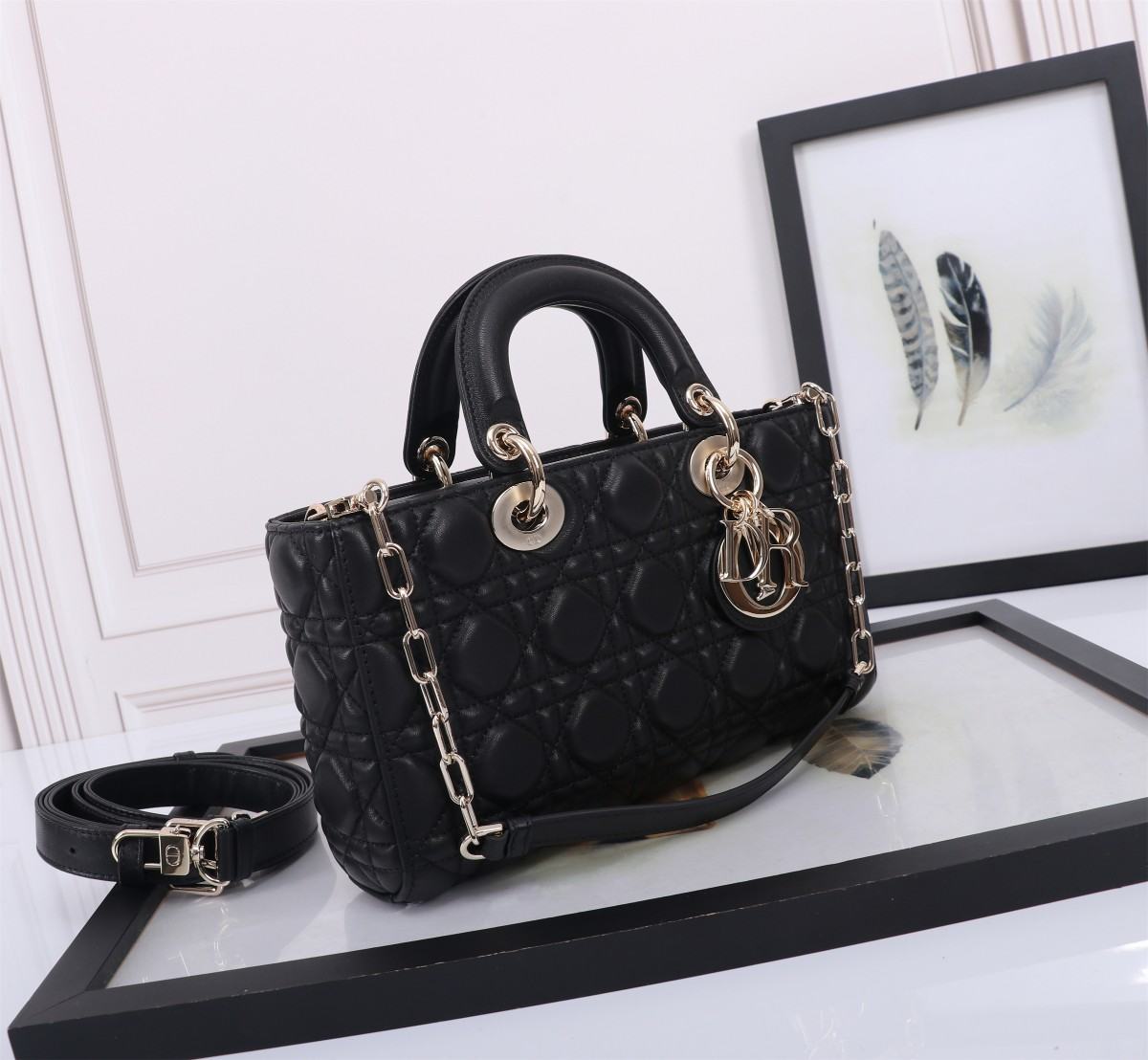 DIOR Medium Lady D-Joy Bag Black