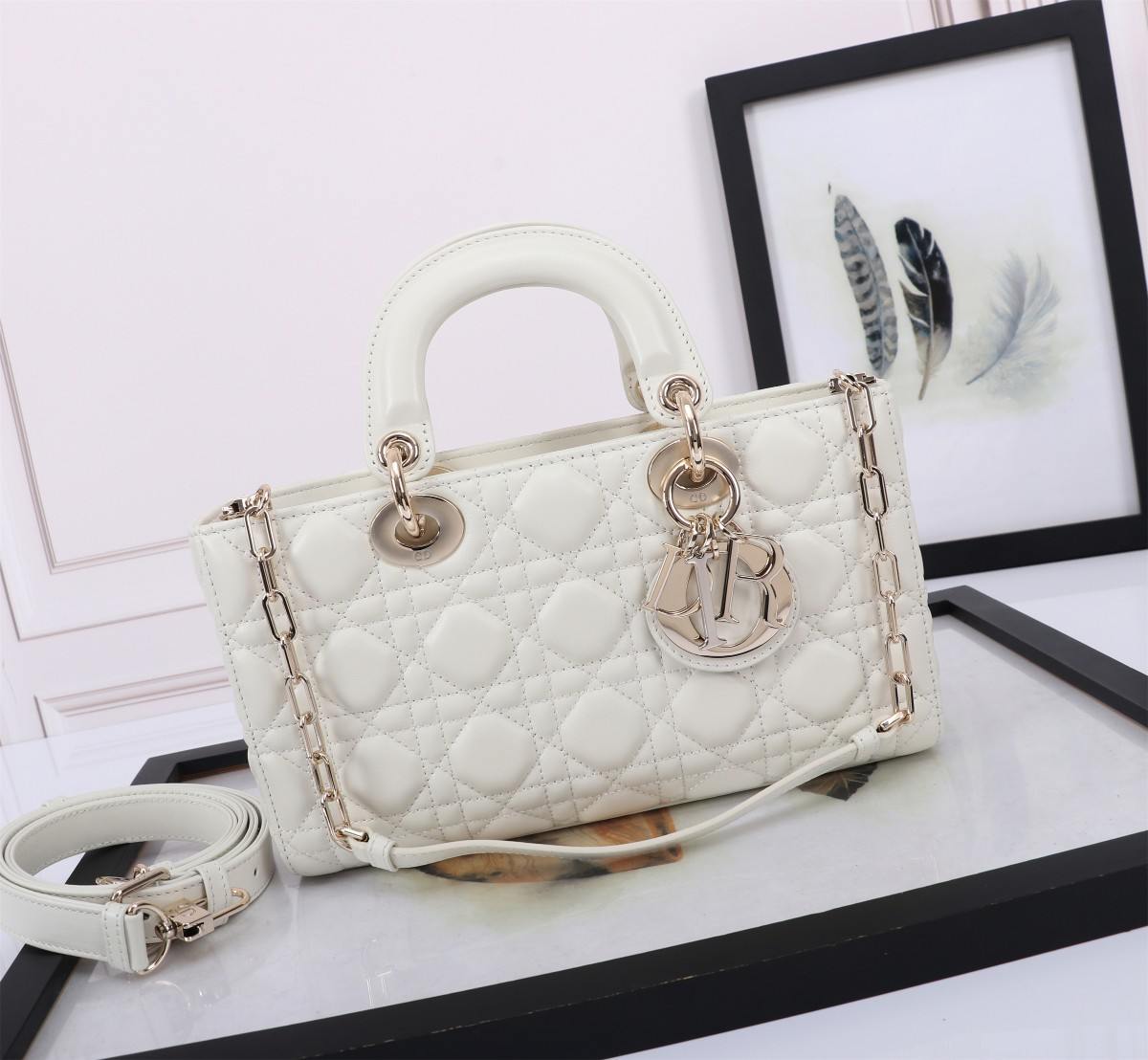 DIOR Medium Lady D-Joy Bag Latte