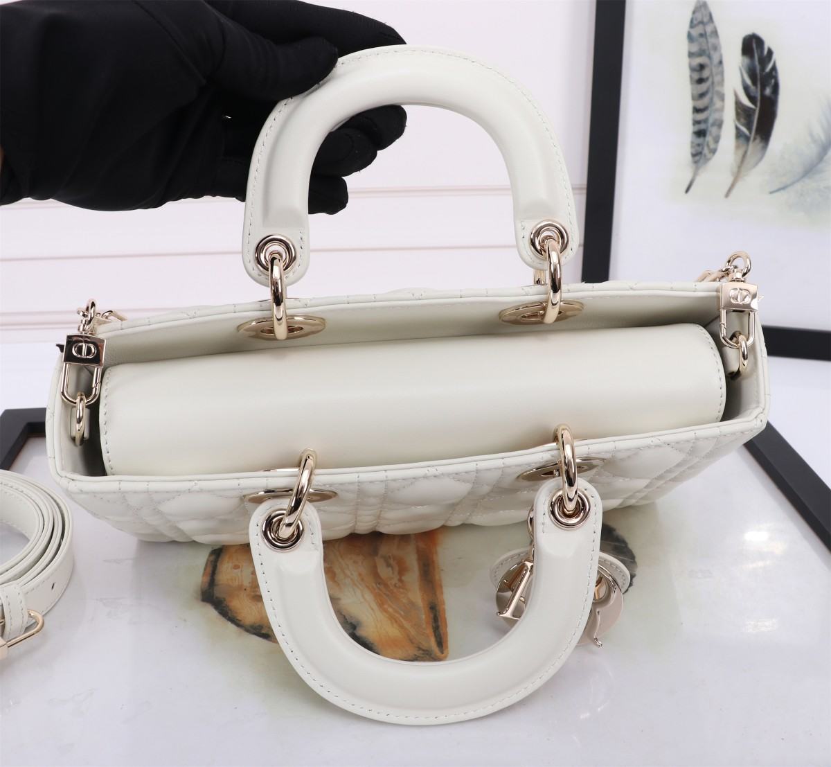 DIOR Medium Lady D-Joy Bag Latte