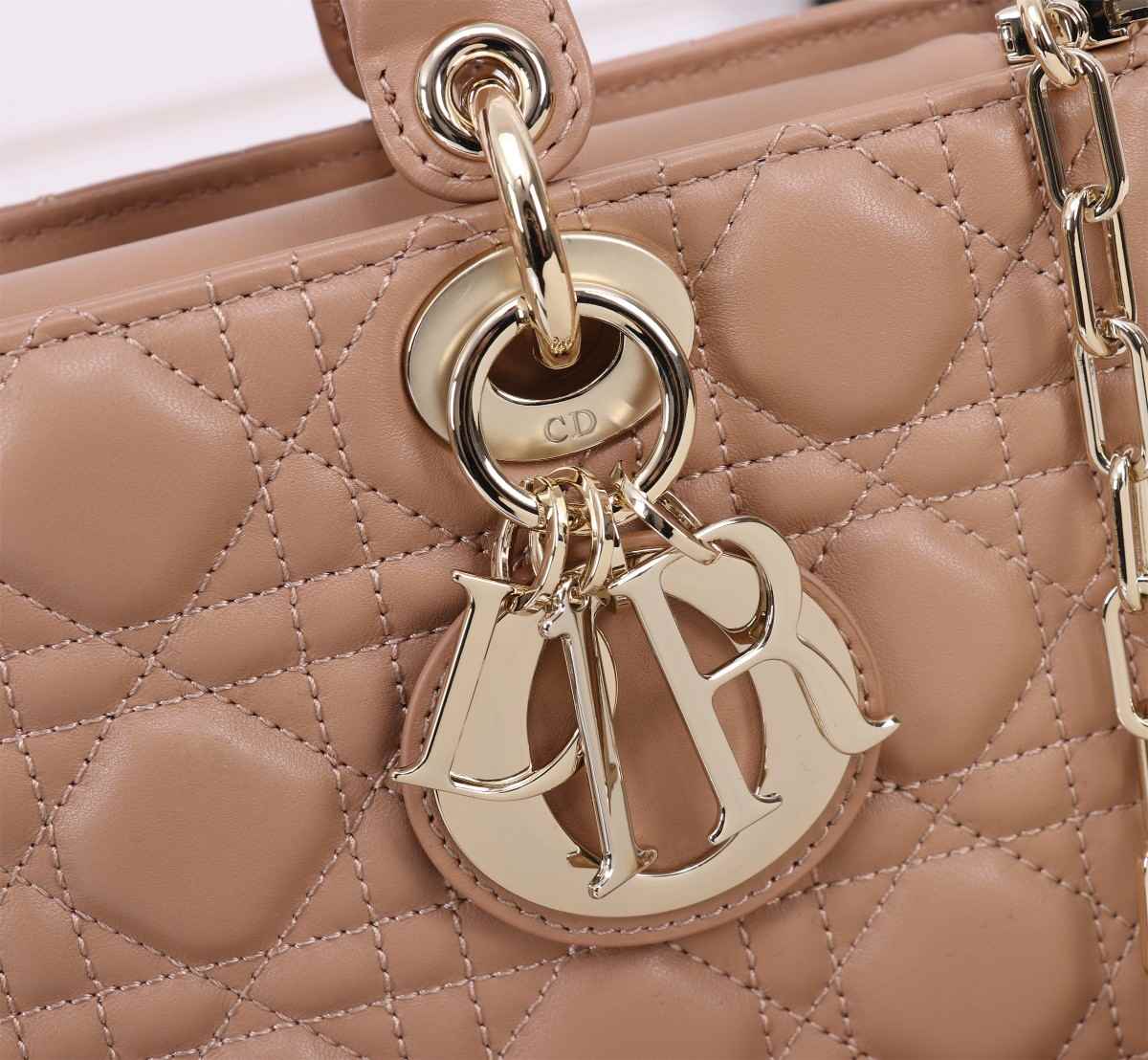 DIOR Medium Lady D-Joy Bag Warm Taupe