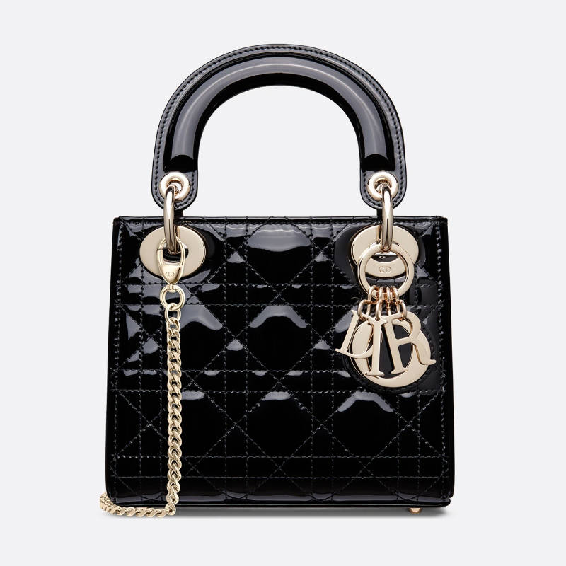 DIOR Mini Lady Dior Bag Black Patent 