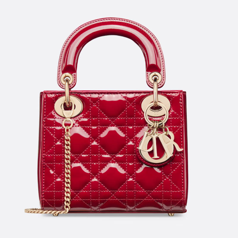 DIOR Mini Lady Dior Bag Cherry Red Patent