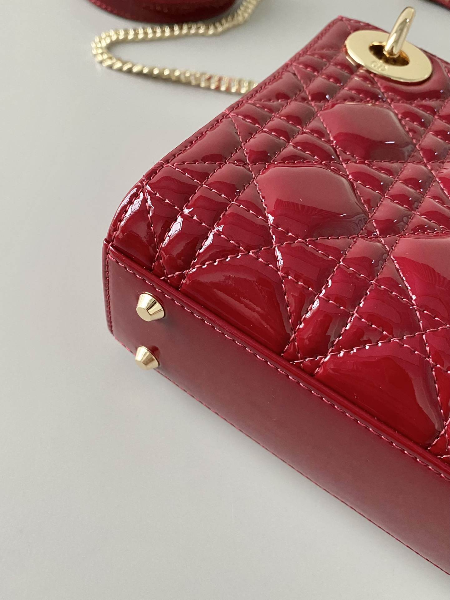 DIOR Mini Lady Dior Bag Cherry Red Patent