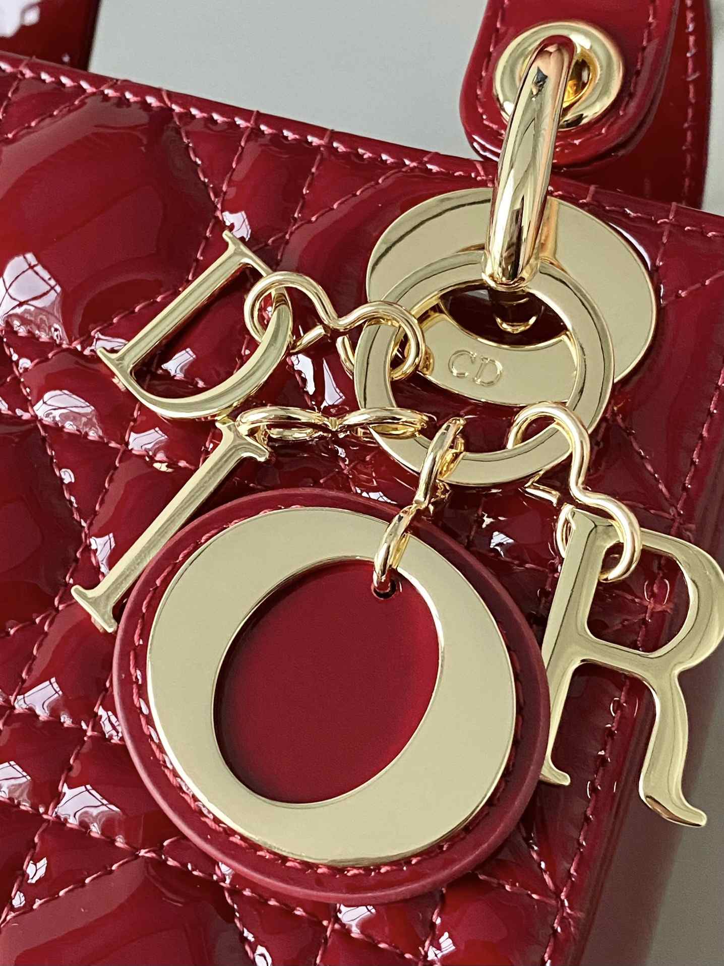 DIOR Mini Lady Dior Bag Cherry Red Patent