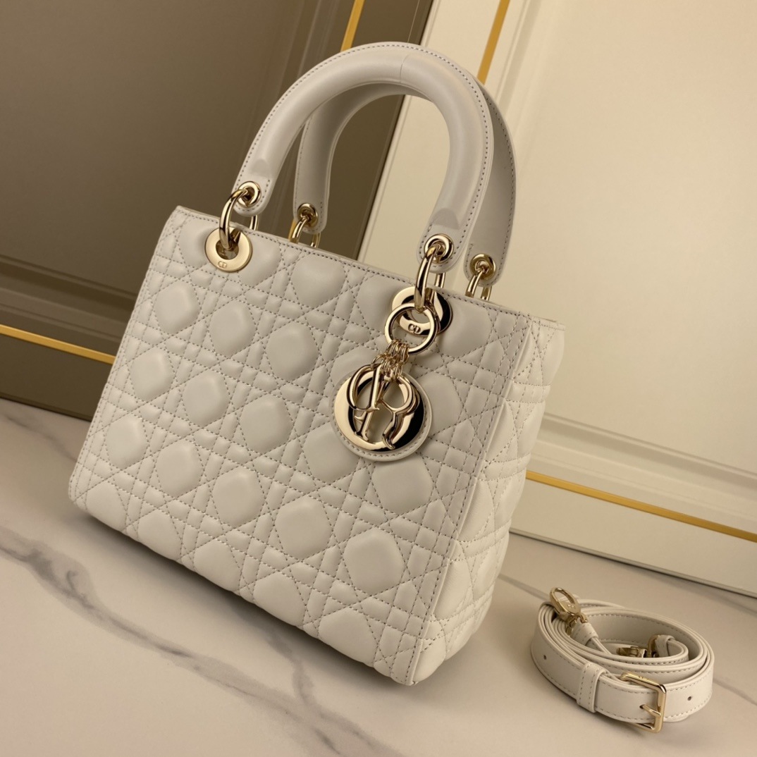 DIOR Medium Lady Dior Bag Latte