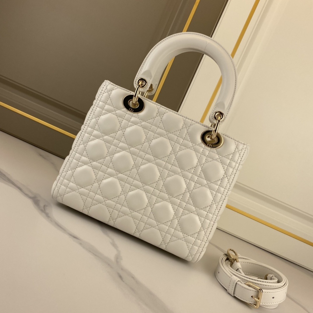 DIOR Medium Lady Dior Bag Latte