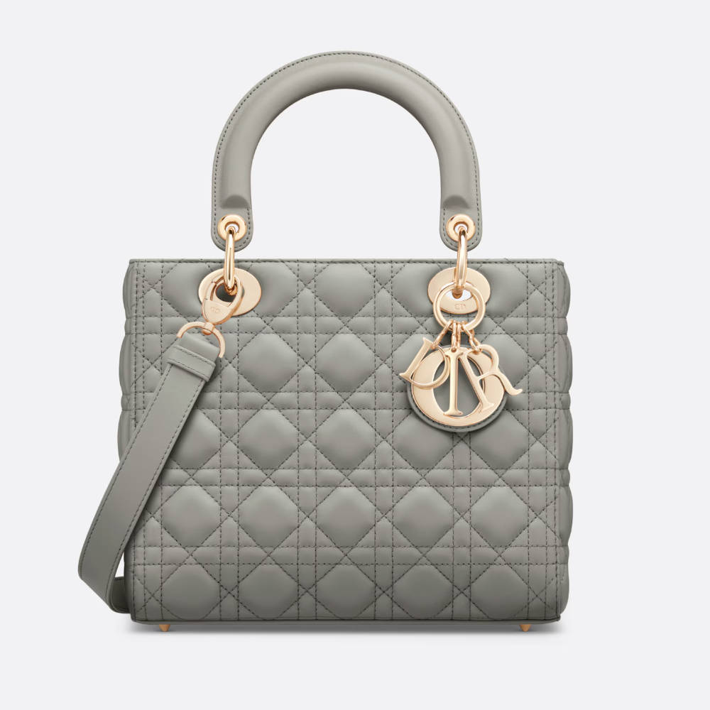 DIOR Medium Lady Dior Bag Stone Gray