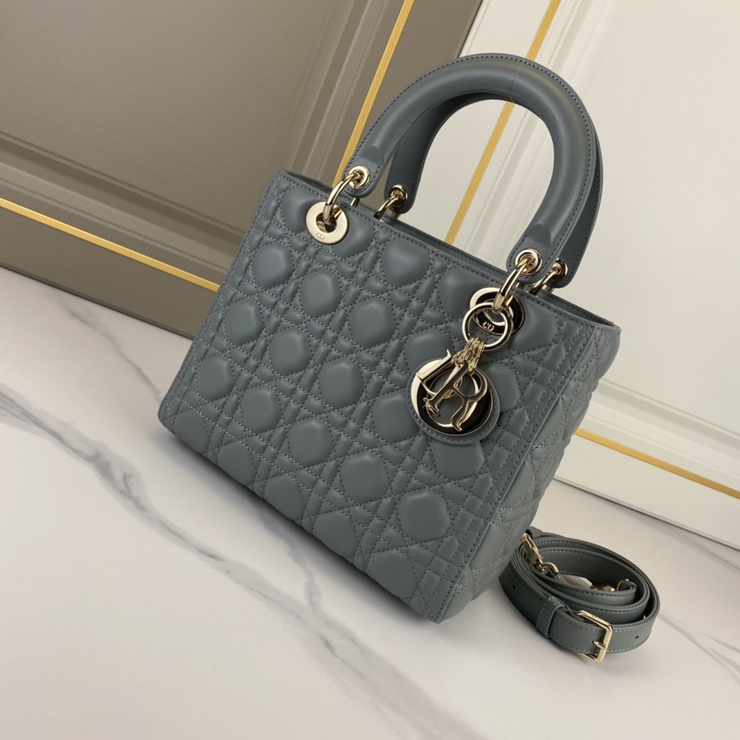 DIOR Medium Lady Dior Bag Stone Gray