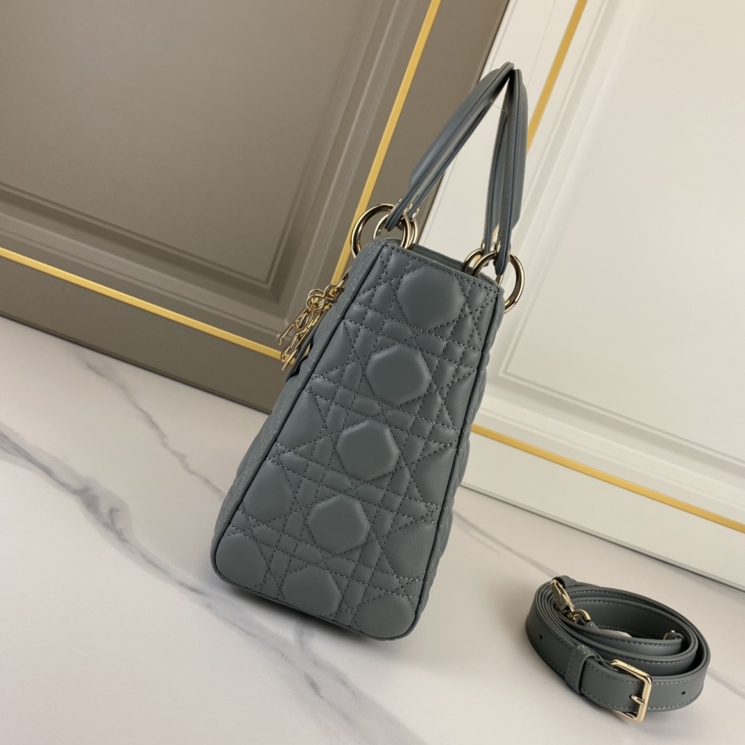 DIOR Medium Lady Dior Bag Stone Gray