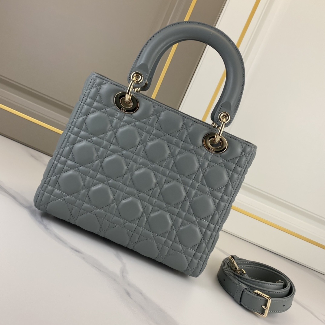 DIOR Medium Lady Dior Bag Stone Gray