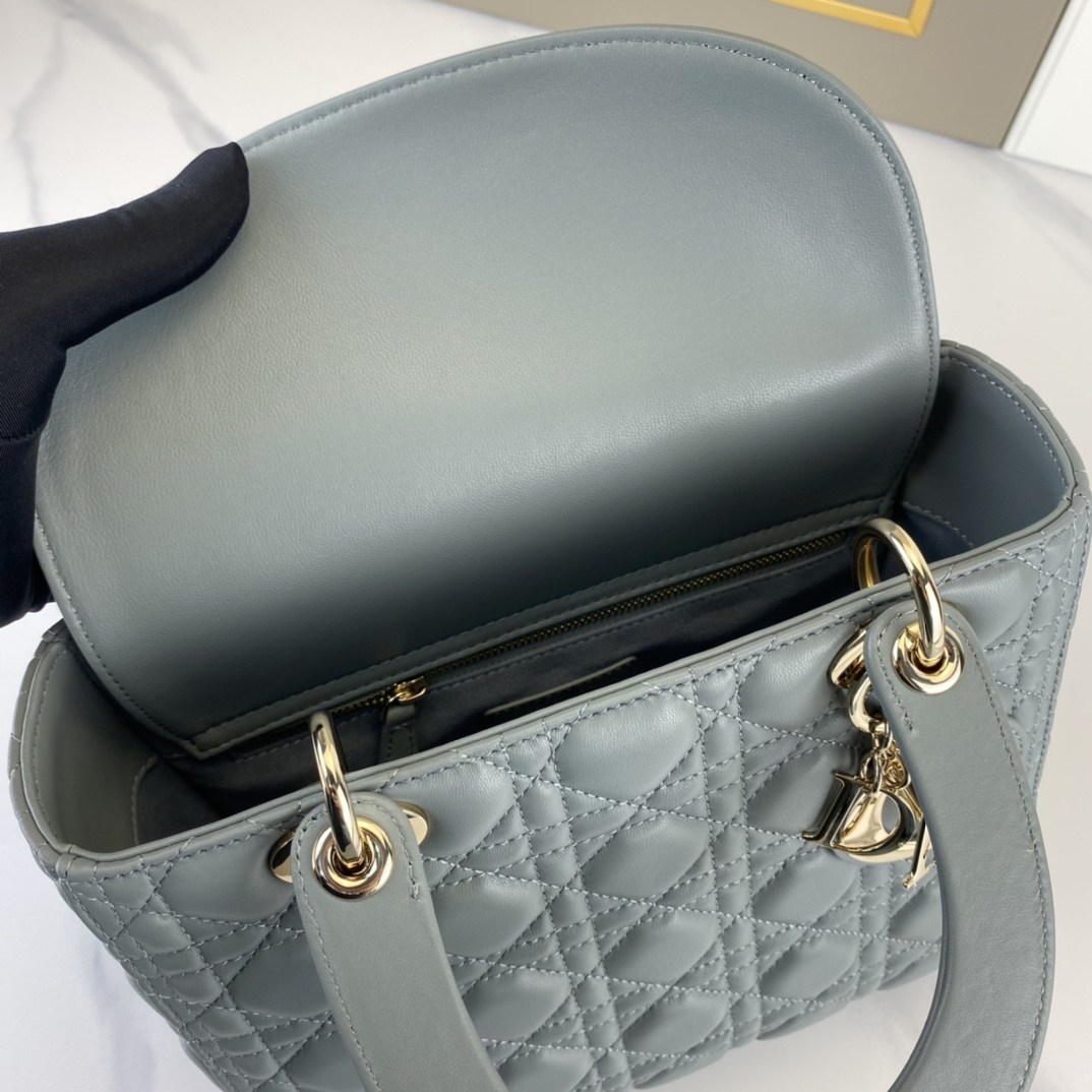 DIOR Medium Lady Dior Bag Stone Gray