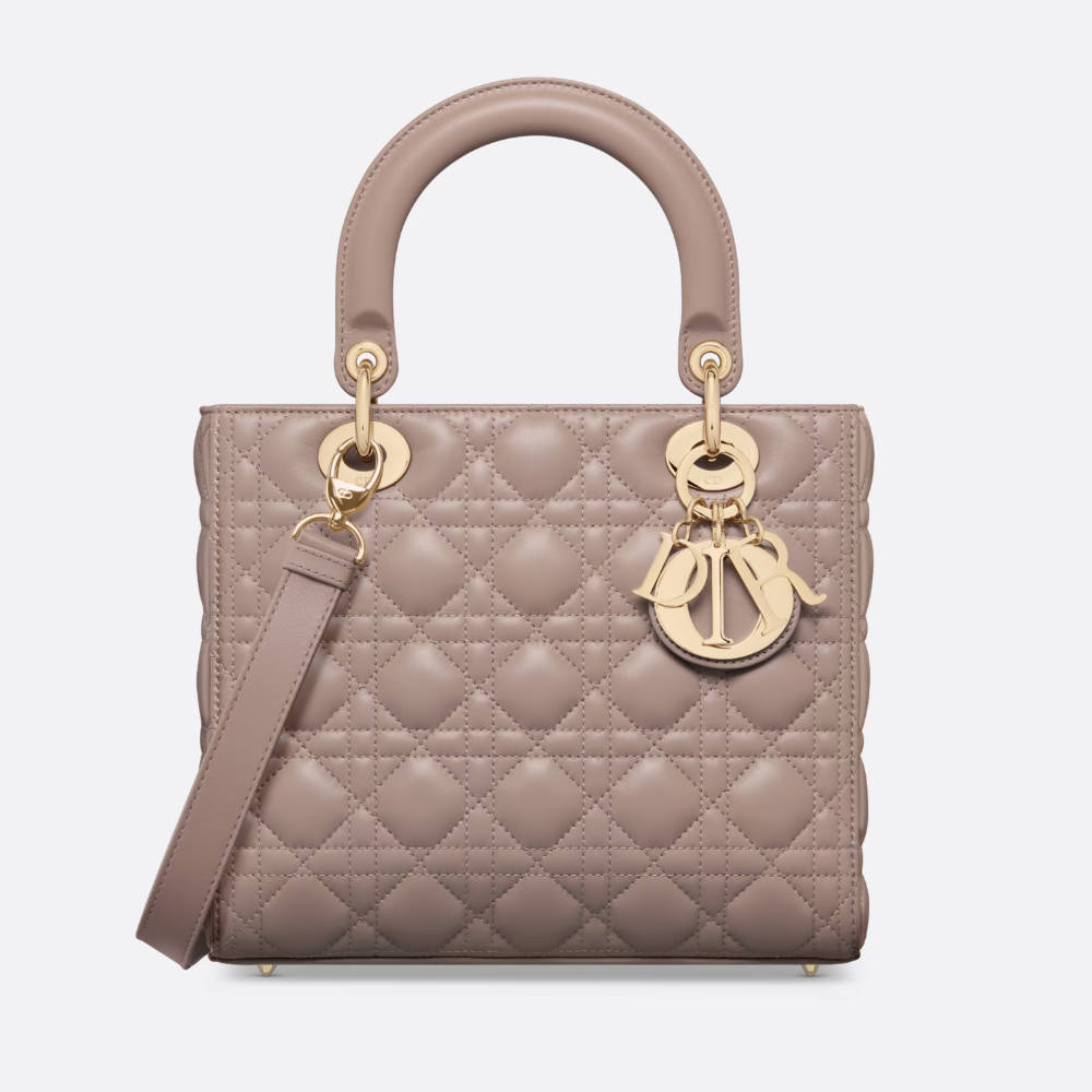 DIOR Medium Lady Dior Bag Warm Taupe