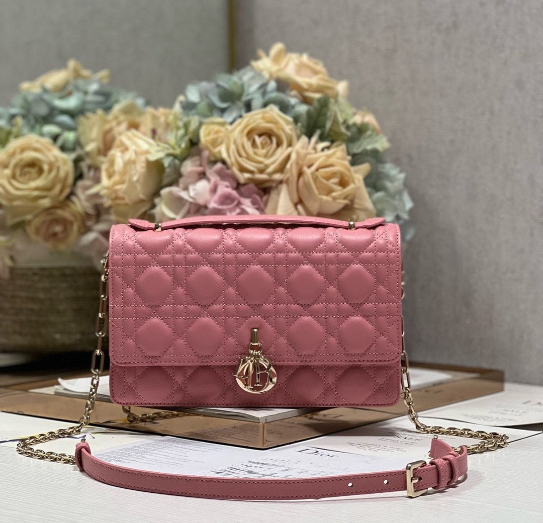 DIOR My Dior Top Handle Bag Melocoton Pink