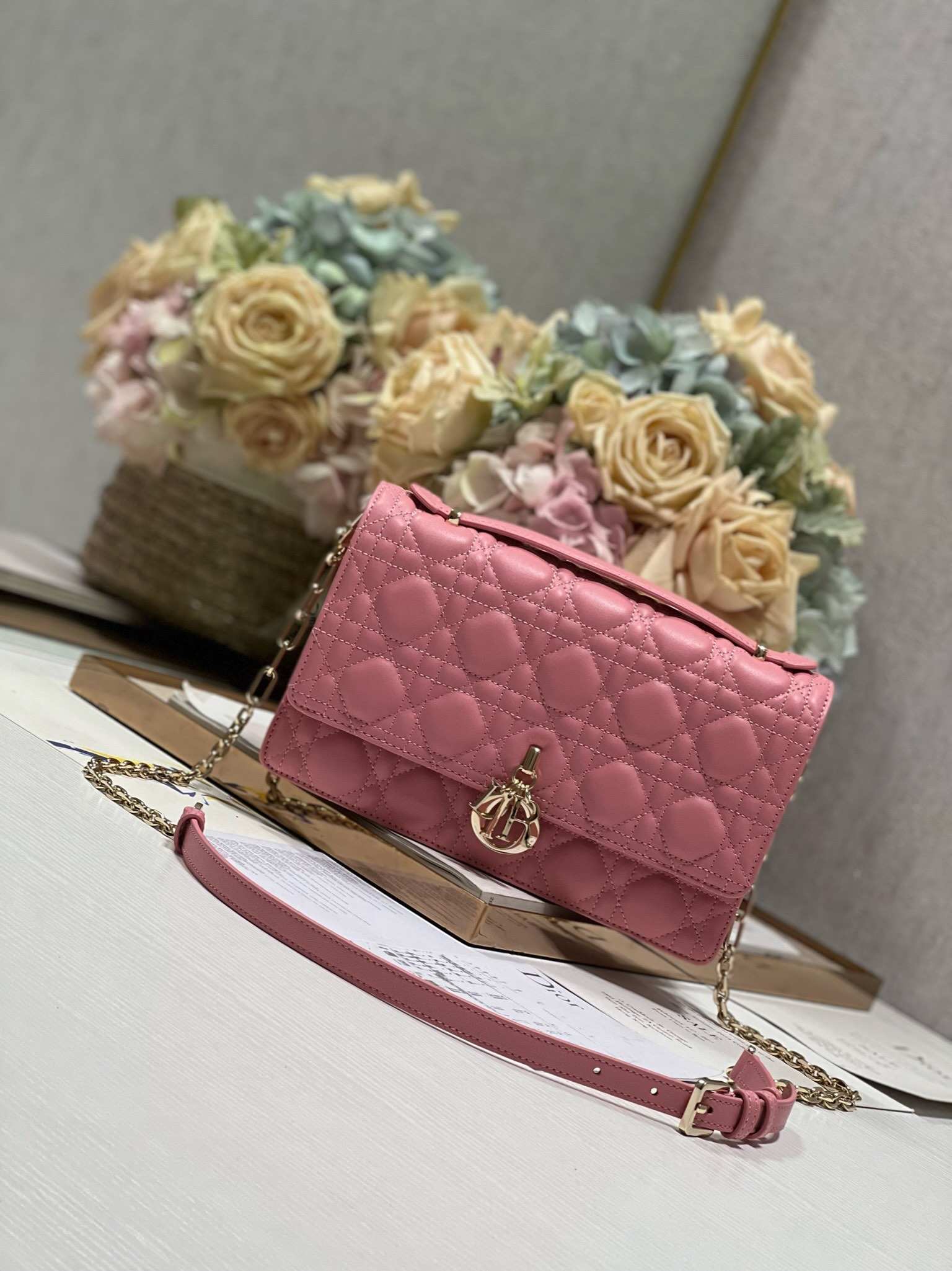 DIOR My Dior Top Handle Bag Melocoton Pink