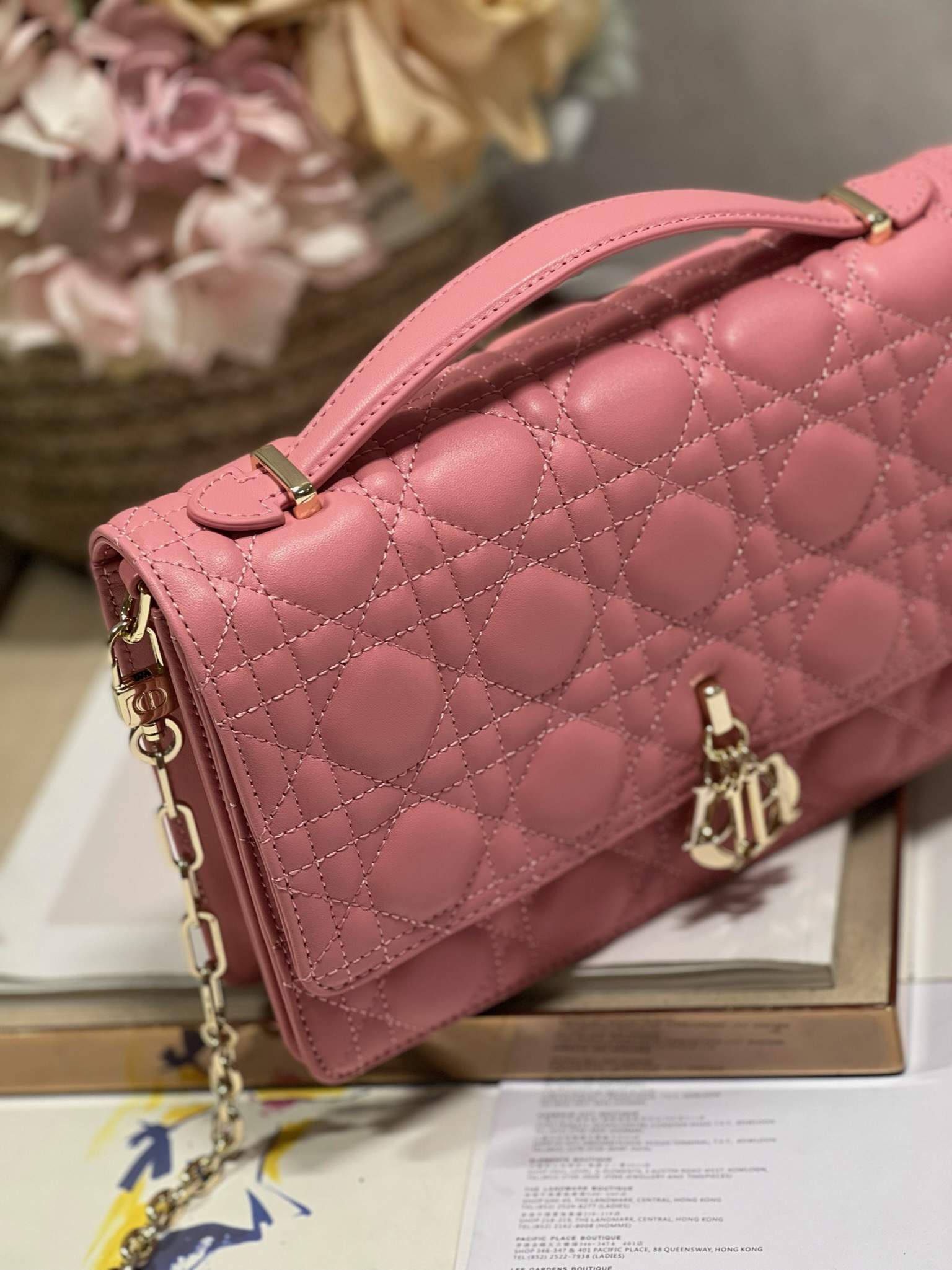 DIOR My Dior Top Handle Bag Melocoton Pink