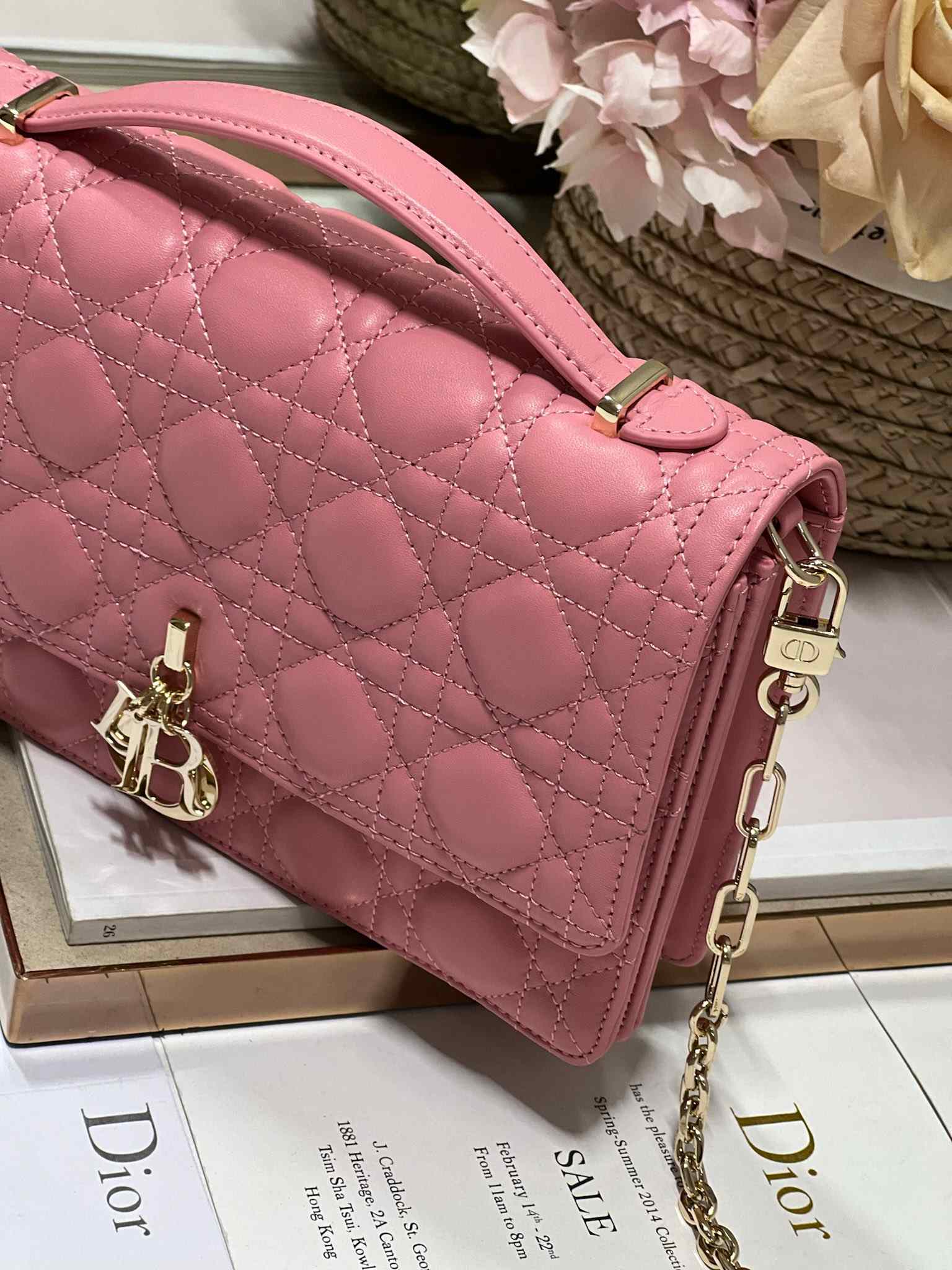 DIOR My Dior Top Handle Bag Melocoton Pink