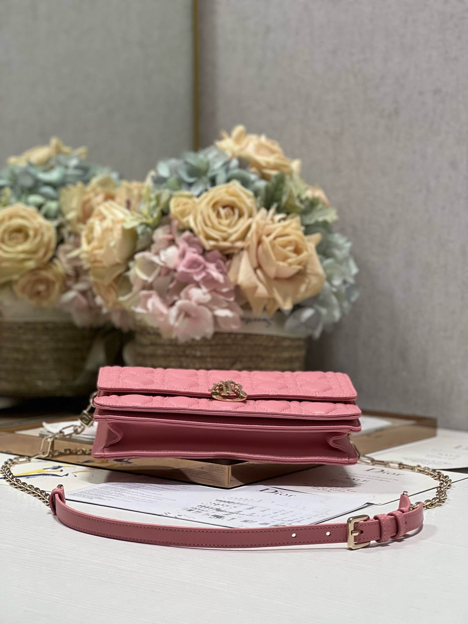 DIOR My Dior Top Handle Bag Melocoton Pink