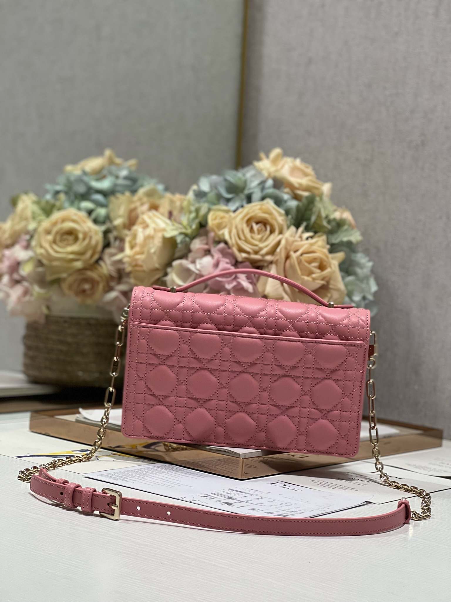 DIOR My Dior Top Handle Bag Melocoton Pink