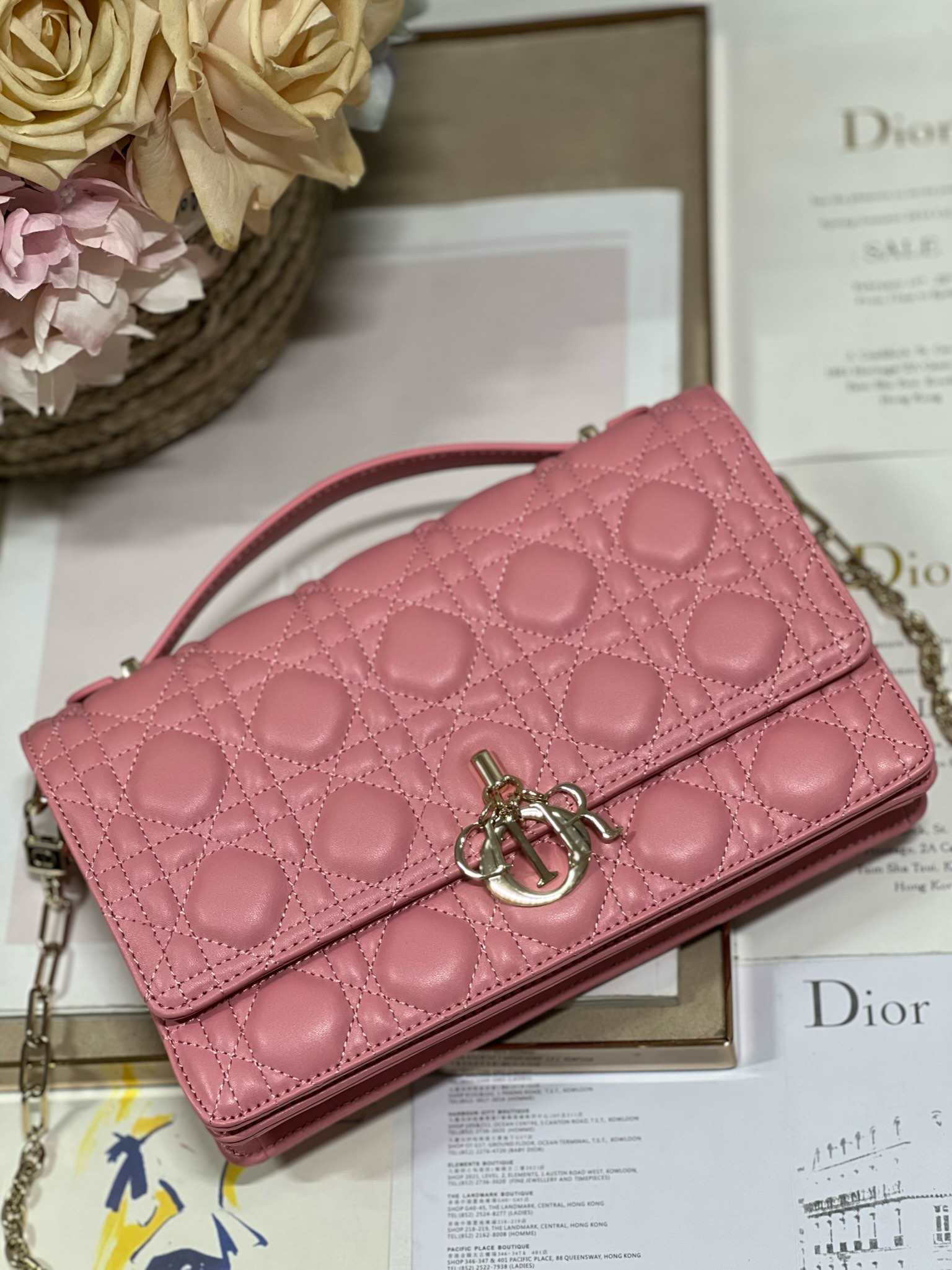 DIOR My Dior Top Handle Bag Melocoton Pink