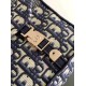 DIOR Medium Diorcamp Bag Blue Dior Oblique Embroidery