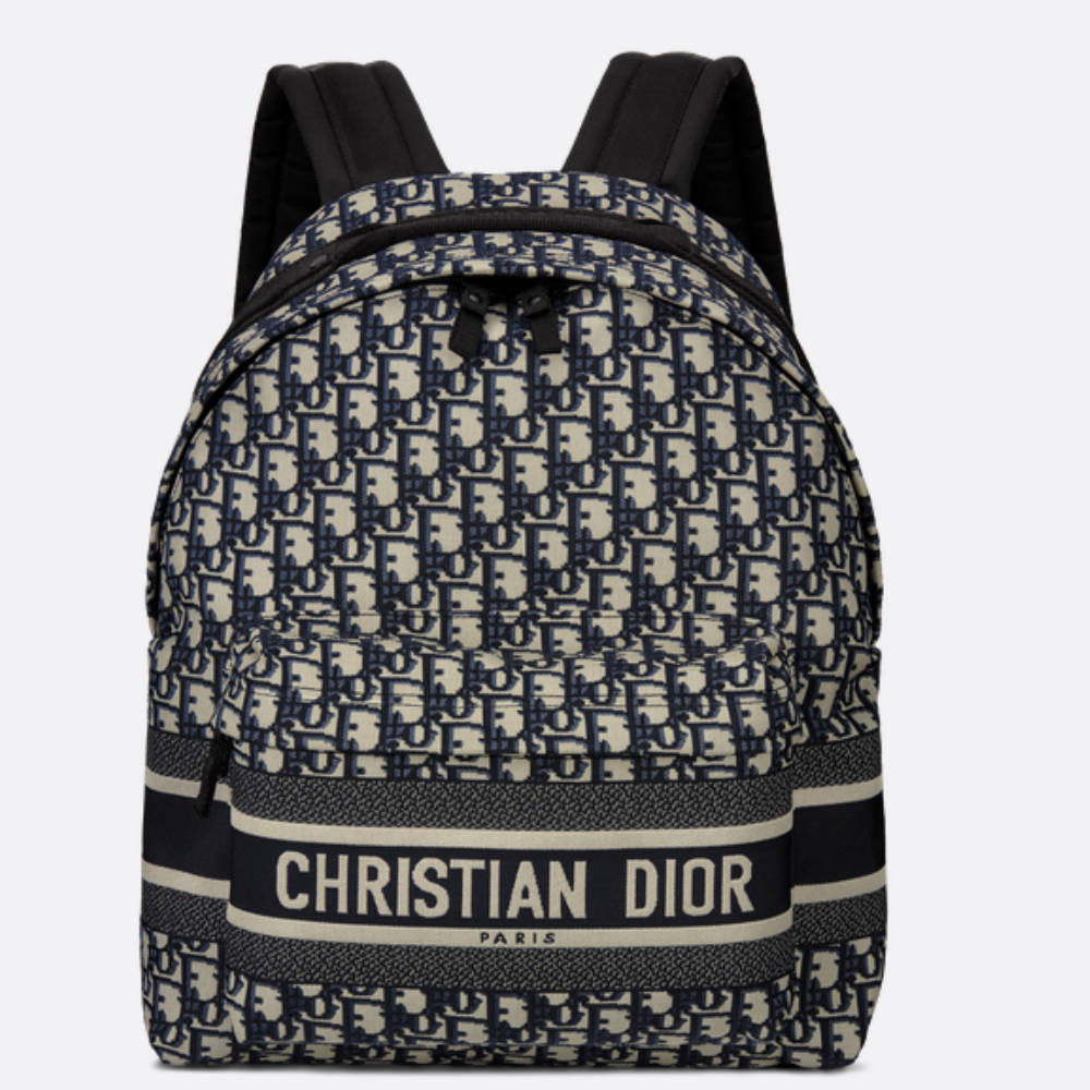 DIOR DiorTravel Backpack Blue Dior Oblique Jacquard