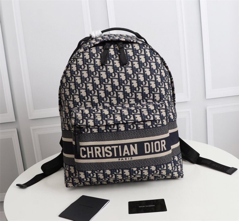 DIOR DiorTravel Backpack Blue Dior Oblique Jacquard