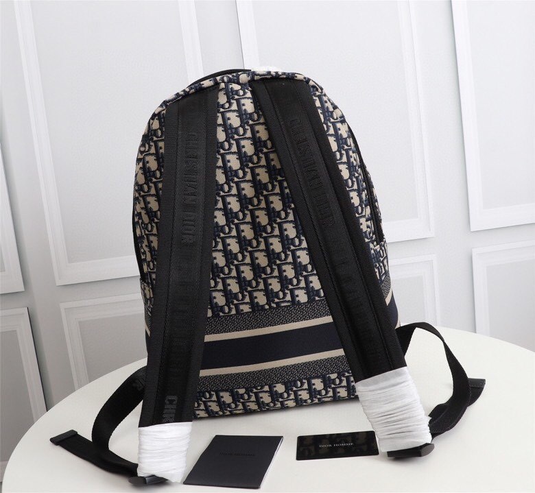 DIOR DiorTravel Backpack Blue Dior Oblique Jacquard