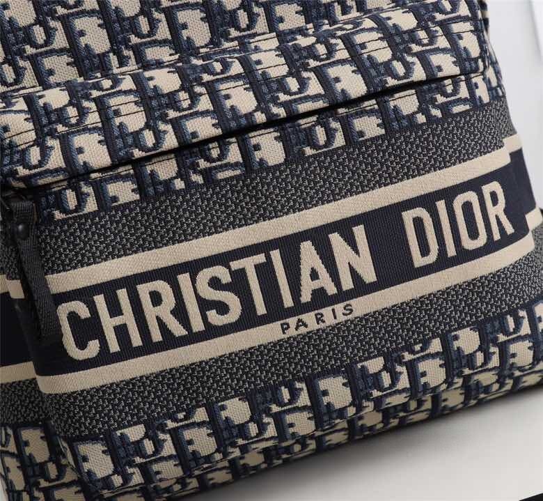 DIOR DiorTravel Backpack Blue Dior Oblique Jacquard