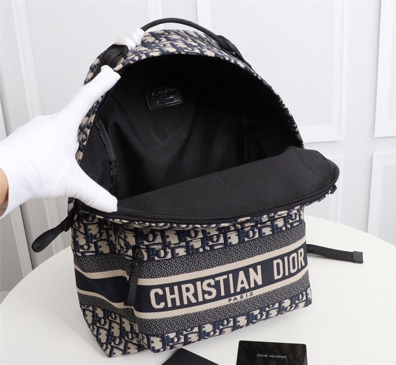 DIOR DiorTravel Backpack Blue Dior Oblique Jacquard