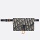 DIOR Saddle Belt Pouch Blue Dior Oblique Jacquard