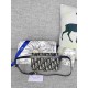 DIOR Saddle Belt Pouch Blue Dior Oblique Jacquard