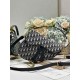 DIOR Saddle Bag  with Strap Blue Dior Oblique Jacquard