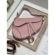 DIOR Saddle Bag  with Strap Powder Pink Grained Calfskin