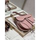 DIOR Saddle Bag  with Strap Powder Pink Grained Calfskin