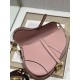 DIOR Saddle Bag  with Strap Powder Pink Grained Calfskin