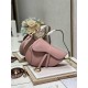 DIOR Saddle Bag  with Strap Powder Pink Grained Calfskin