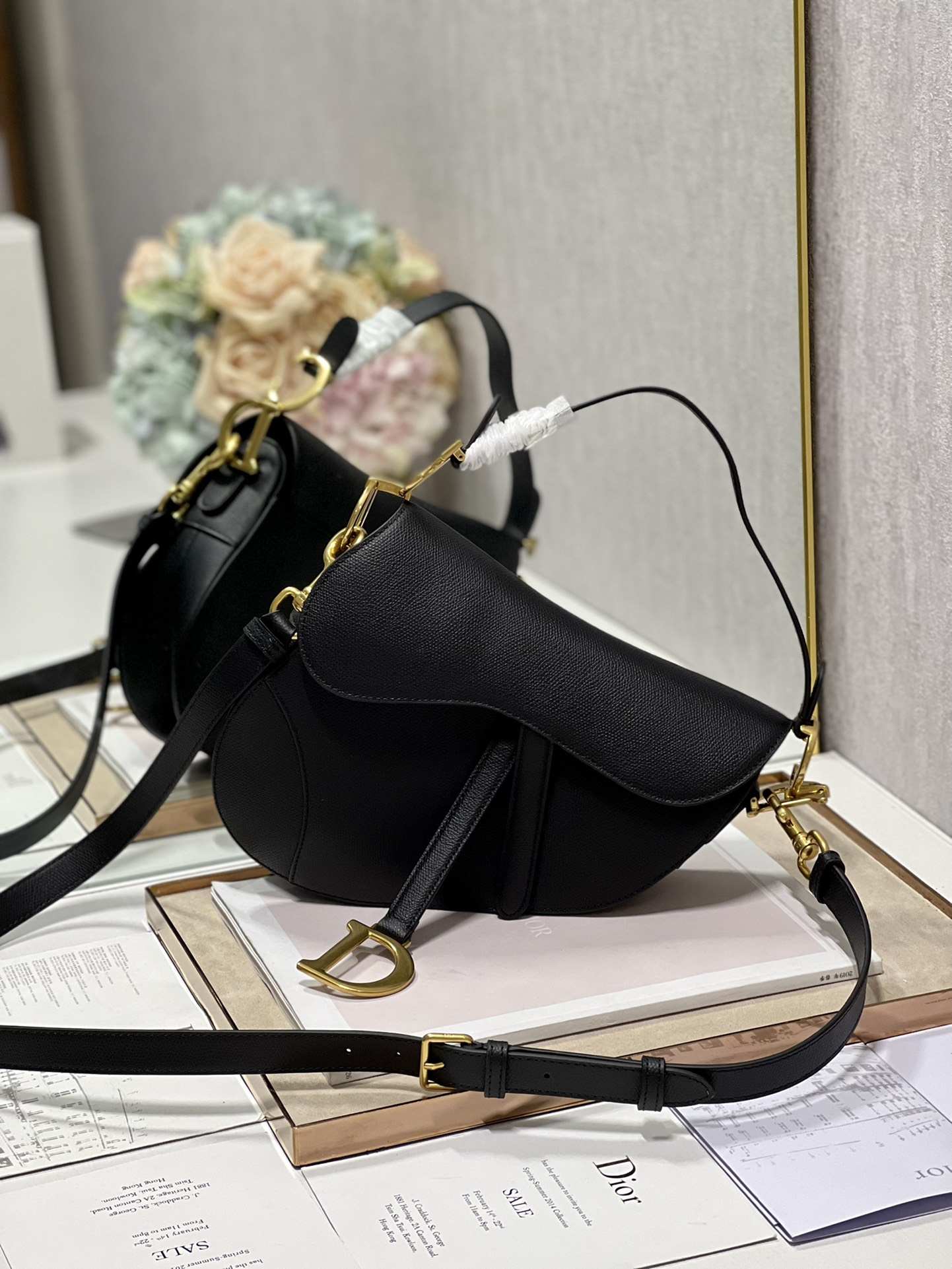 DIOR Saddle Bag  with Strap Black