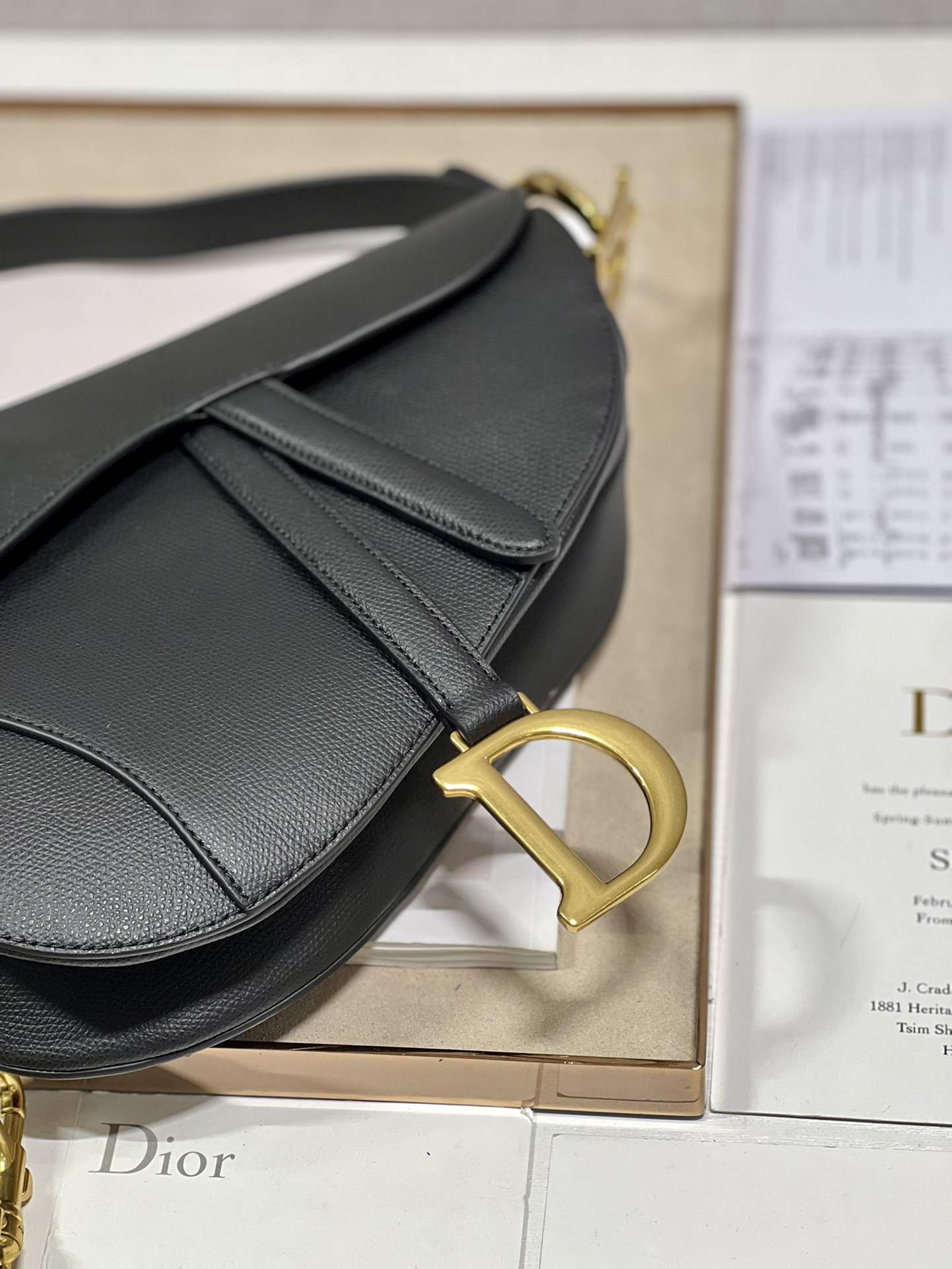 DIOR Saddle Bag  with Strap Black